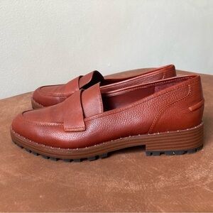 Vince Camuto | Golinda Oxblood Leather Studded Lug Sole Loafers